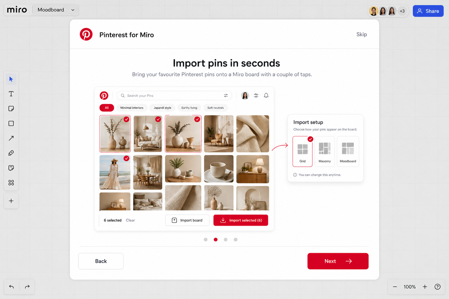 Pinterest for Miro 導入釘圖截圖